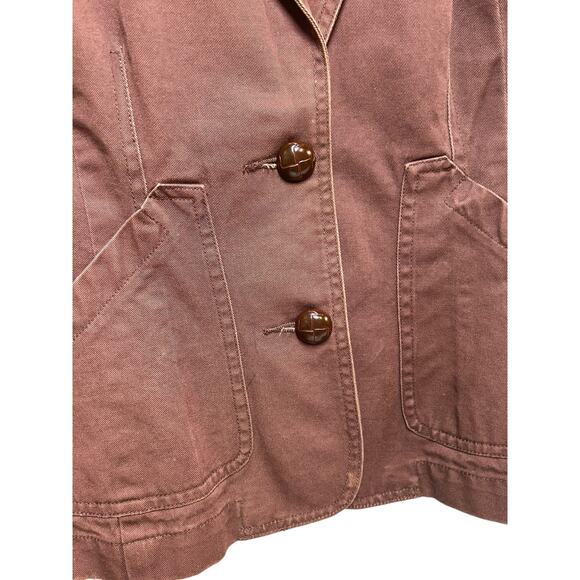 T Co Brown‎ Embroidered Button Down Jacket Medium Boho Western Casual Style - Picture 5 of 8